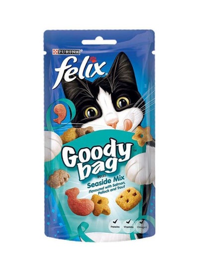 Buy Felix Goody Bag Cat Treats Seaside Mix Multicolour 60grams in UAE