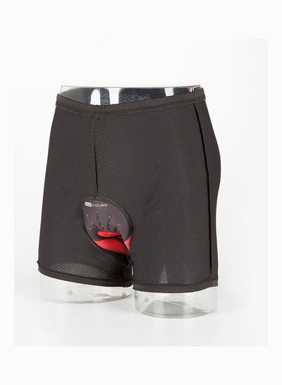 Buy Polyester Cycling Shorts With 3D Pad Black/Orange in Saudi Arabia