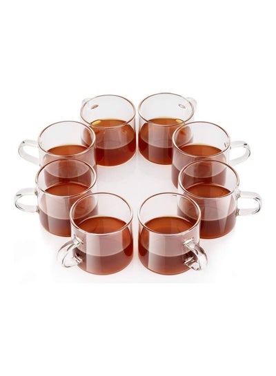 Buy Set Of 8 Espresso Coffee Cups Clear 140mm in Saudi Arabia