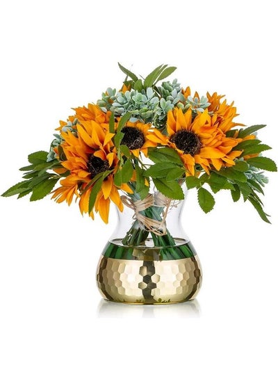 Buy Decorative Flower Vase With Golden Honeycomb Multicolour one size cm in Saudi Arabia