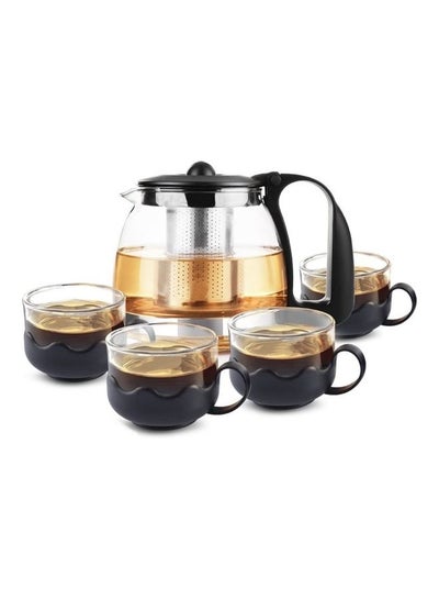 Buy Heat Resistant Glass Tea Set Clear 500ml in Saudi Arabia