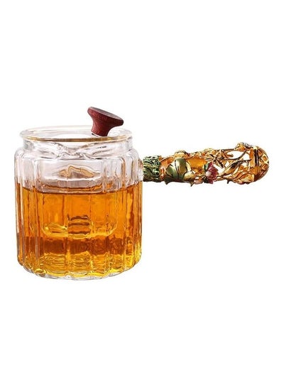 Buy Teapot And Coffee Server With Gold Handle Transparent 1500ml in Saudi Arabia