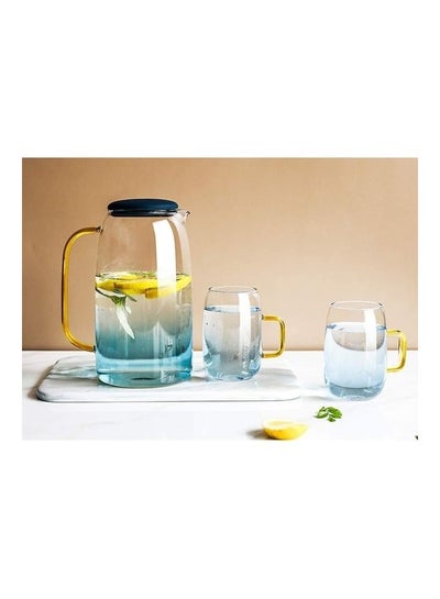 Buy Heat Resistant Blown Teapot Set Transparent 500ml in Saudi Arabia