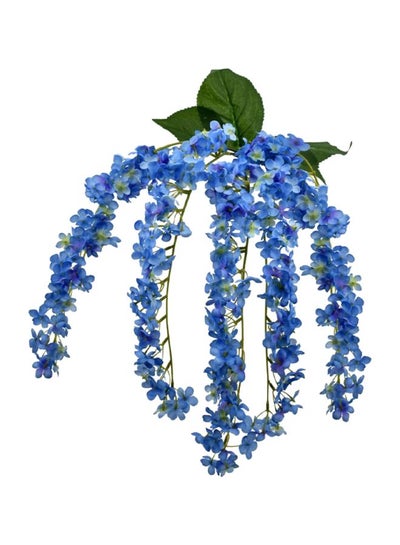 Buy Artificial Hanging Hydrangea Flower Leaves Blue/Green 64cm in Egypt