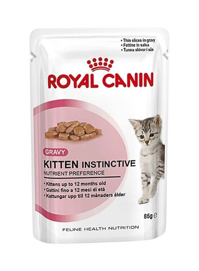 Buy Pack Of 12 Feline Health Nutrition Kitten Instinctive Gravy Food 85grams in UAE