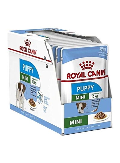 Buy 12-Piece Size Health Nutrition Mini Puppy Wet Food Brown 85grams in Saudi Arabia