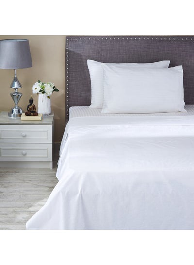 Buy Wellington King Flat Sheet Cotton White 240X260cm in Saudi Arabia