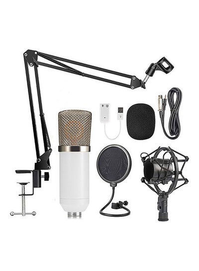 Buy 7-Piece USB Condenser Microphone And Tripod Kit BM700-White Black/White in Saudi Arabia