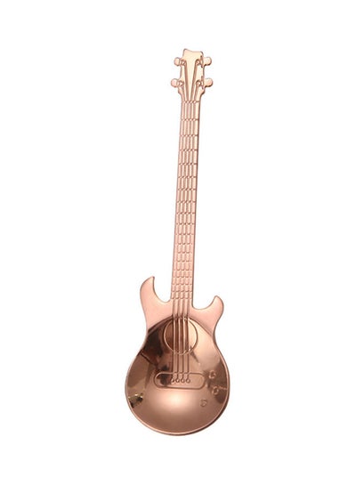 Buy Stainless Steel Guitar Pattern Spoon Rose Gold 12*2*3.2cm in UAE