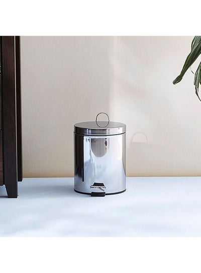 Buy Tamara Pedal Trash Bin Silver 5Liters in Saudi Arabia