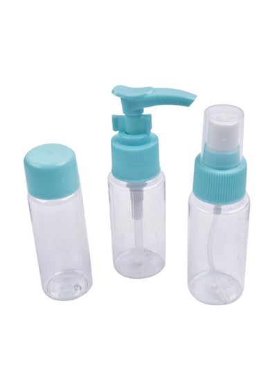 Buy Pack Of 3 Portable Storage Bottle Blue/Clear Bottle 1(40), Bottle 2(40), Bottle3 (45)ml in Egypt