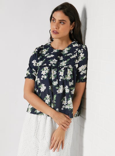 Buy Floral Print Blouse Multicolour in Egypt