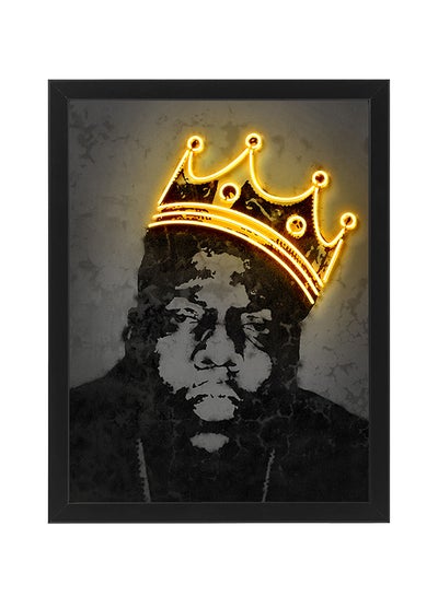 Buy Biggie Neon Wall Decor Poster With Frame Multicolour 30x40cm in UAE