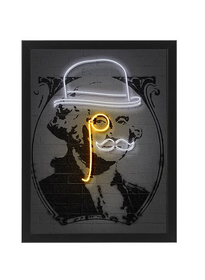 Buy Washington Money Dollar Neon Wall Decor Poster With Frame Multicolour 30x40cm in UAE