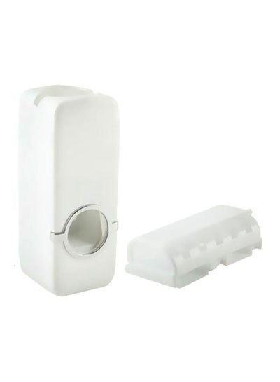 Buy Wall Mounted Toothpaste Dispenser White 15x6x6cm in UAE