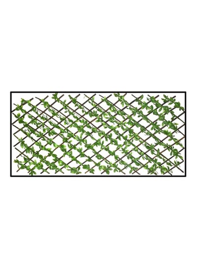 Buy Expandable Plants Flower Bed Edging Wooden Interlocking Garden Fence With Artificial Leaves Green 45x45mm in Saudi Arabia