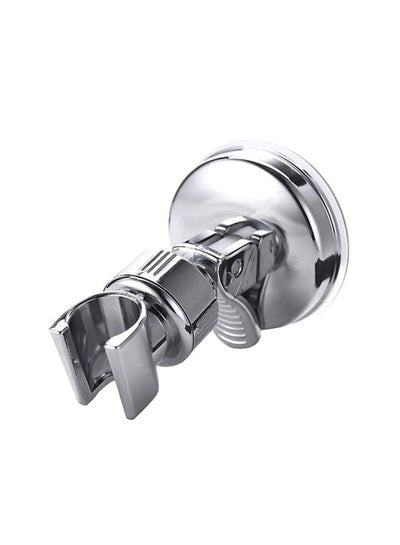 اشتري Adjustable Chrome Finish Shower Head Holder Silver 8x3x72cm في مصر