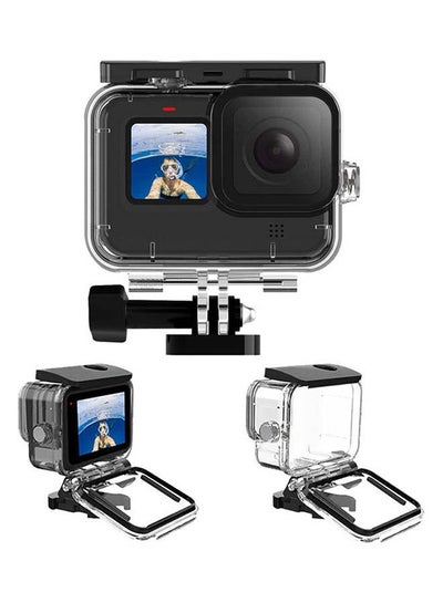 اشتري حافظة شفافة بإطار أسود متوافقة مع كاميرا جوبرو هيرو 9 مع ملحقات تثبيت غطاء حماية مضاد للماء حتى عمق 60 متر أسود في السعودية
