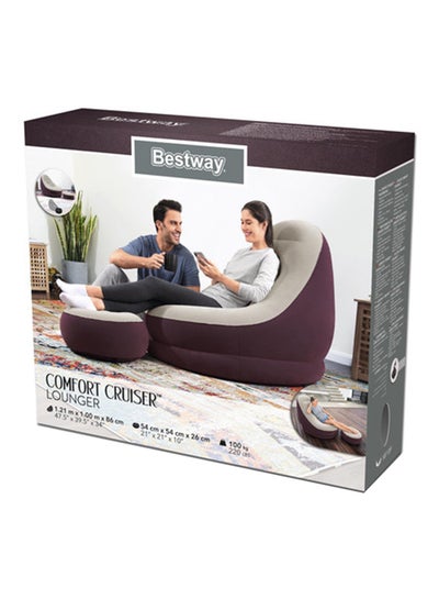 Buy Comfort Crusier Inflate-a-chair 122x94x81cm  -26-75053 Brown/Grey 175x154x112centimeter in Saudi Arabia