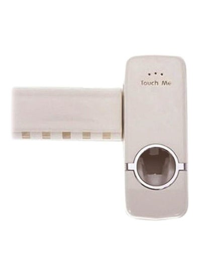 Buy Automatic Toothpaste Dispenser With Toothbrush Holder Set White 5x5x10cm in Egypt