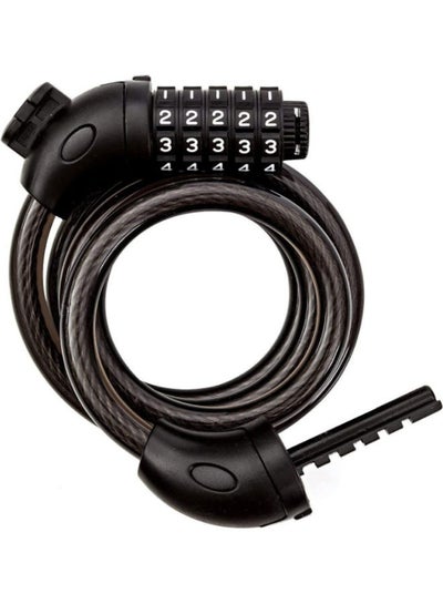 Buy 5-Digit Code Bike Lock Coiling Resettable Combination 1.2meter in UAE