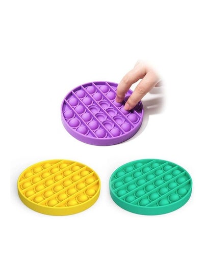 Buy 3-Piece Silicone Push Pop Mini Bubble Erogonomic Sensory Fidget Stress Relieve Squishy Toy Set 12.5x1.5x12.5cm in Saudi Arabia