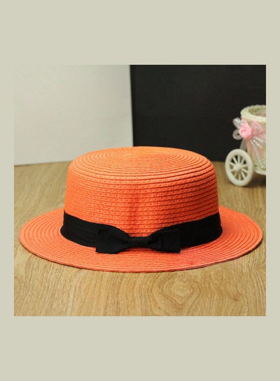 اشتري قبعة تريلبي للشاطئ من القش مزينة بعقدة فيونكة. برتقالي في السعودية