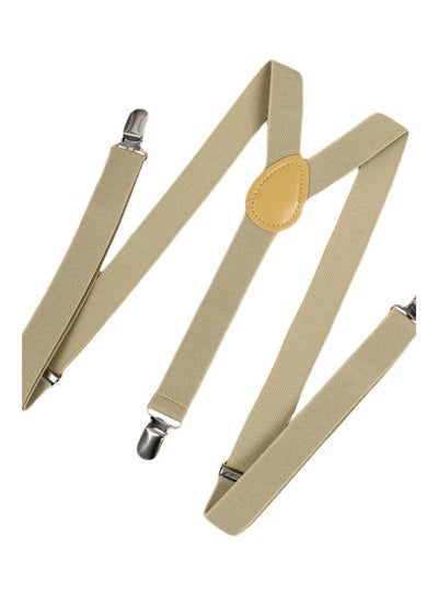 Buy Clip On Suspenders Elastic Y-Shape Back Formal Braces Khaki in UAE