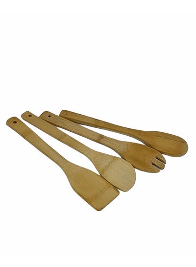 Buy 4-Piece Cooking Spoon Set Beige/Brown 0cm in UAE