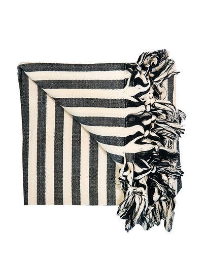 Buy Turkish Peshtemal Towel Black/White 180 x 90cm in UAE