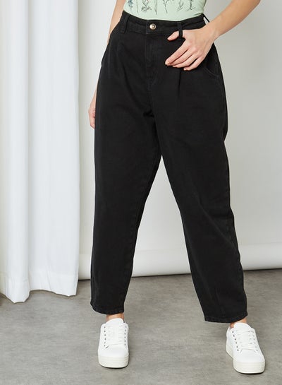 High Waist Balloon Jeans Black price in 
