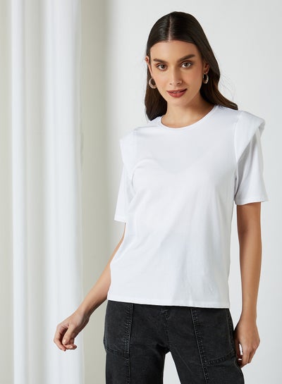 Buy Padded Shoulder Top White in UAE