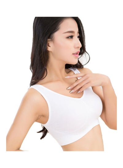 Buy Padded Sports Bra White in Saudi Arabia