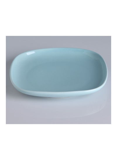 Buy Ceramic Square Plate Blue 18x18x2.5cm in UAE