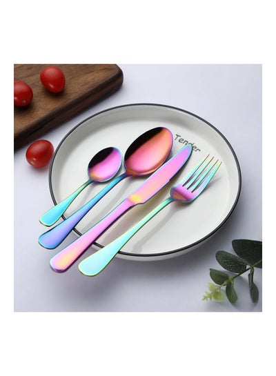 Buy 4-Piece Stainless Steel Cutlery Set Multicolour in Saudi Arabia