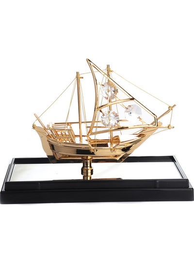 Buy Classic Boat Decoration Masterpiece Gold/Black 15.5x11.5x7.5cm in Saudi Arabia