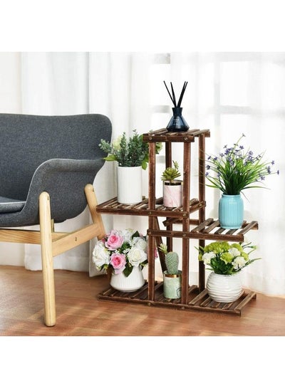 Buy Wooden Plant Rack Stand Brown in UAE