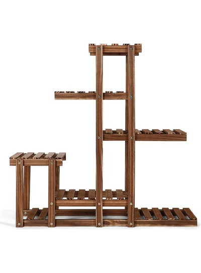 Buy Wooden Plant Rack Stand Brown in UAE