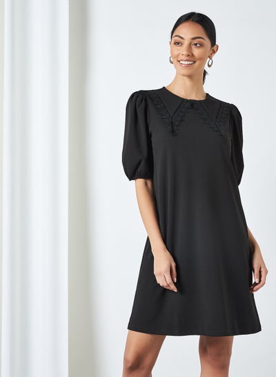 Buy Collared Mini Dress Black in Egypt