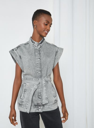 Grey hot sale denim vest