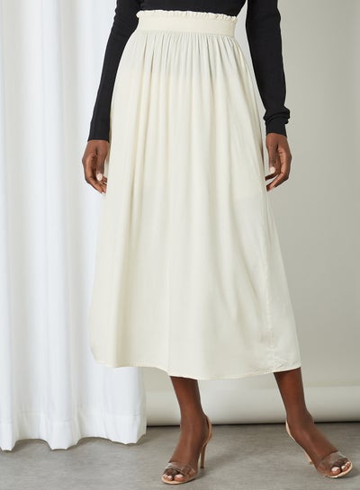 Buy Paperbag Waist Skirt Ecru in UAE