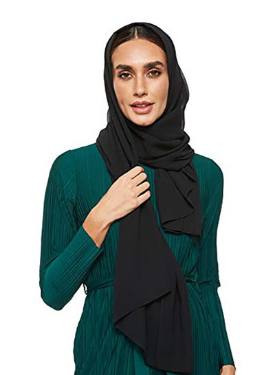 Buy Super Soft Chiffon Hijab Black in UAE