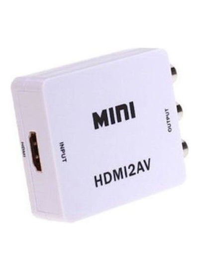 اشتري مُحوِّل وموصل 1080 بيكسل HDMI إلى مركب الصوت والفيديو CVBS S-Video RCA NTSC PAL أبيض في مصر