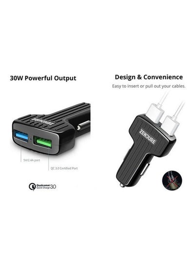 Buy Quick Charge 3.0 Dual USB Car Charger Black in Egypt