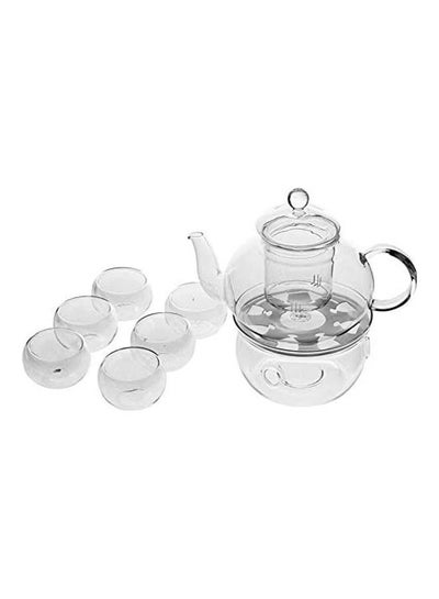 Buy 9 Piece Tea Set Clear 600ml in Saudi Arabia