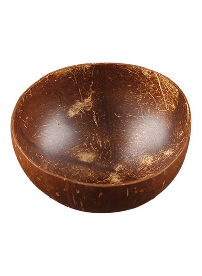 Buy Vintage Natural Coconut Shell Bowl Ice Cream Fruit Container Handicraft Decor Brown 13.55x13.55x5.25cm in UAE