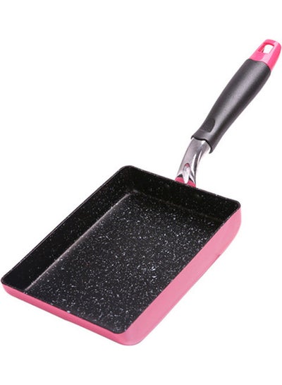 Buy Rectangle Japanese Non-stick Mini Frying Omelette Egg Pan Black/Pink in Saudi Arabia