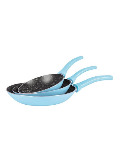 Buy 3-Piece Fry Pan Set Blue/Black 18, 22, 26cm in Egypt