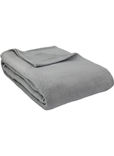 Buy Alta Luxury Hotel Fleece Blanket Twin cotton Grey 90inch in UAE