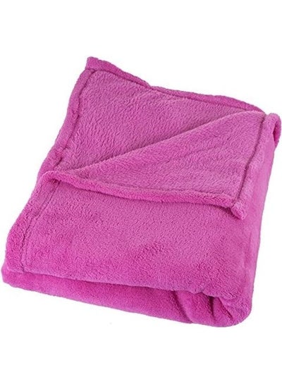 Buy Soft Velvet Fleece Throw Blanket Cotton Pink 50inch in UAE